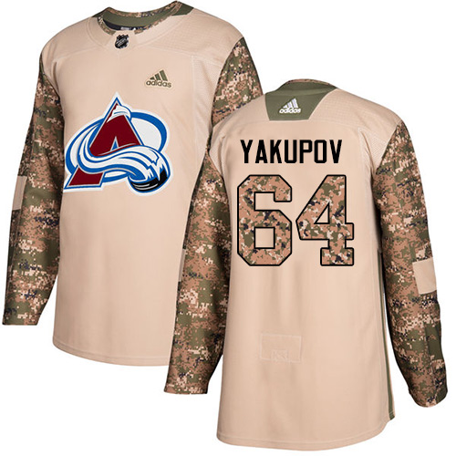 Adidas Avalanche #64 Nail Yakupov Camo Authentic Veterans Day Stitched NHL Jersey